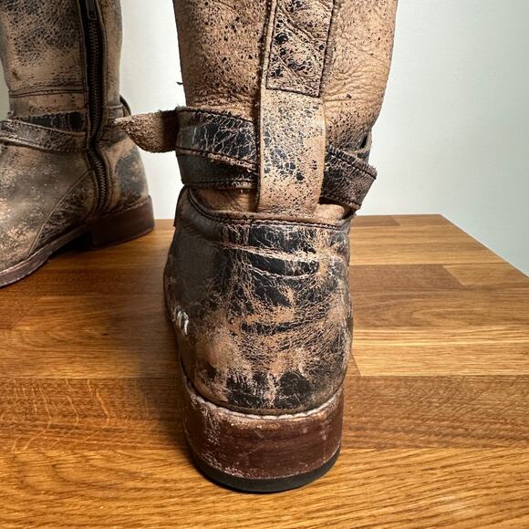 BedStu Biltmore Black Lux Riding Boots Women's 9.5 Distressed Brown Perforated - Picture 5 of 16